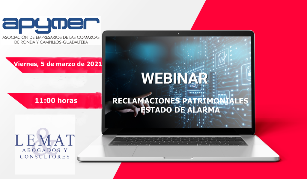 WEBINAR RECLAMACIONES AL ESTADO DE LAS PERDIDAS DE LAS EMPRESAS DURANTE EL ESTADO DE ALARMA ESPECIAL HOSTELERÍA, COMERCIO Y TURISMO
